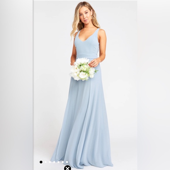 Jenn maxi dress from show me your mumu size large but hemmed steel blue chiffon - Picture 2 of 13